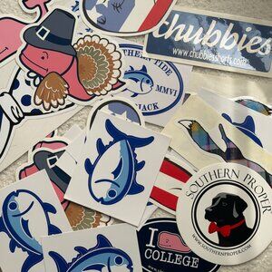 Set of Southern Preppy Brands Stickers (Vineyard Vines, Chubbies, Southern Tide)